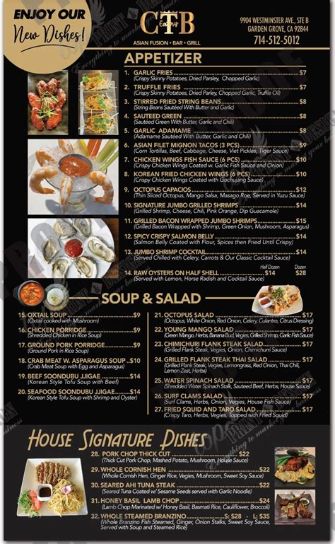 A new and improved menu that will make you go back for more.